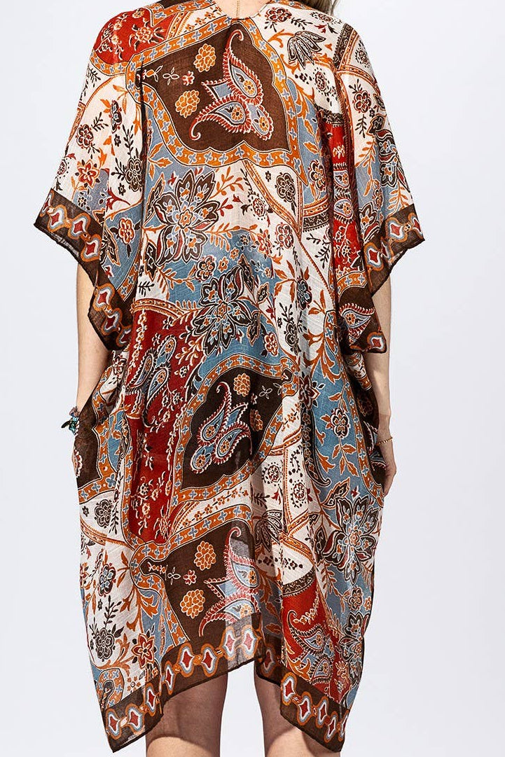 Boho Paisley Patchwork Kimono One Size Fits All