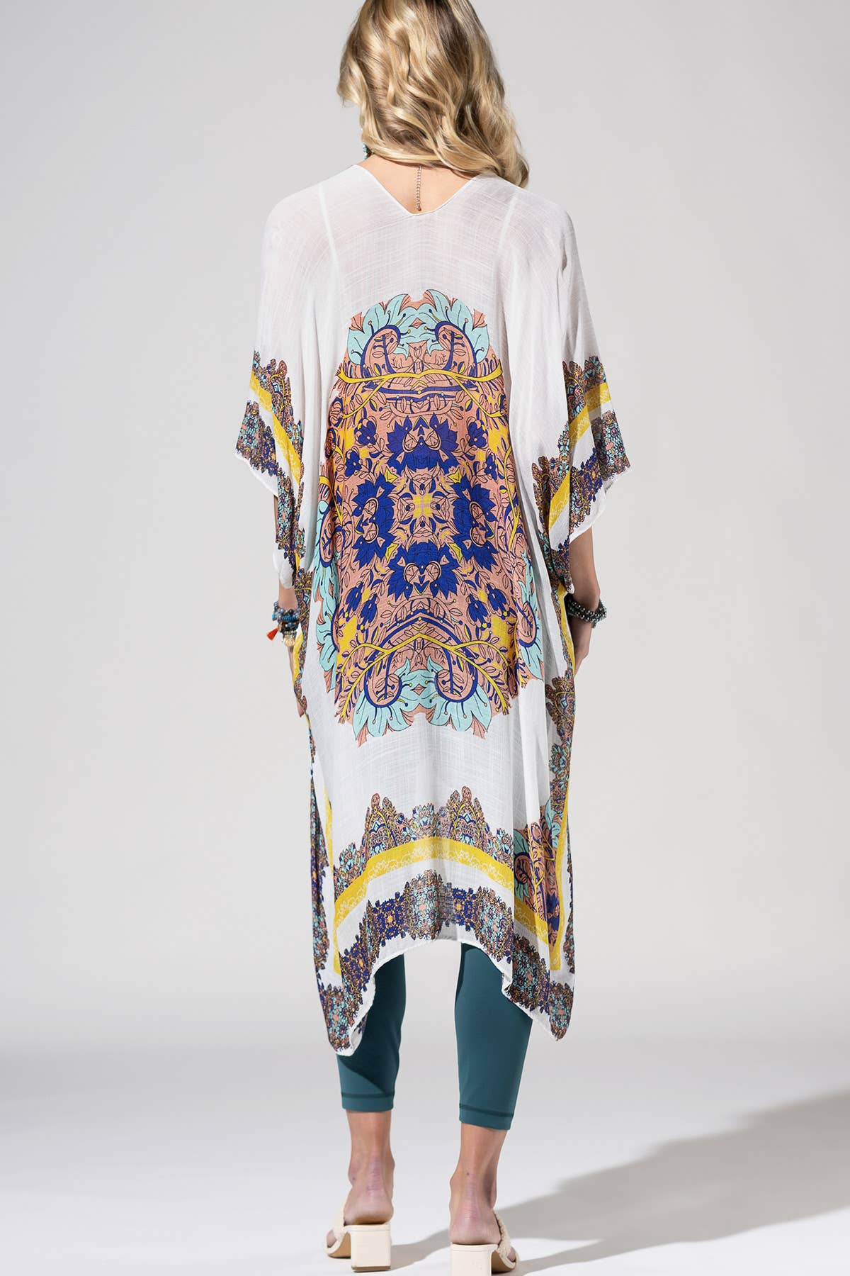 Sunburst Mandala Viscose Kimono: One Size