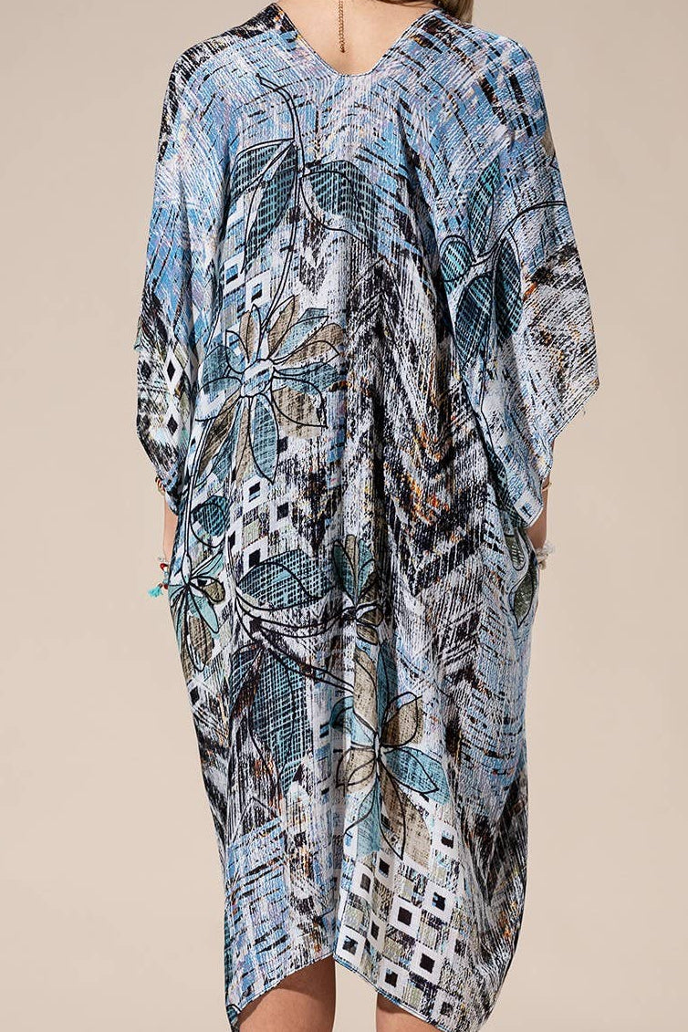 Denim Multi Viscose Kimono One Size