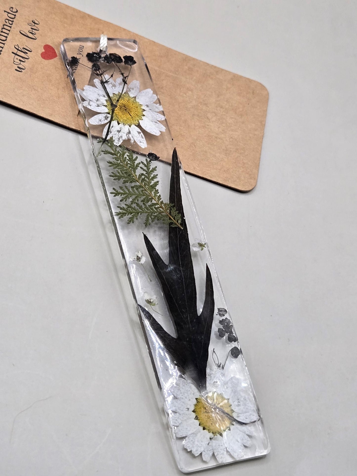 Pressed Flower Resin Bookmark – Handmade Botanical Gift