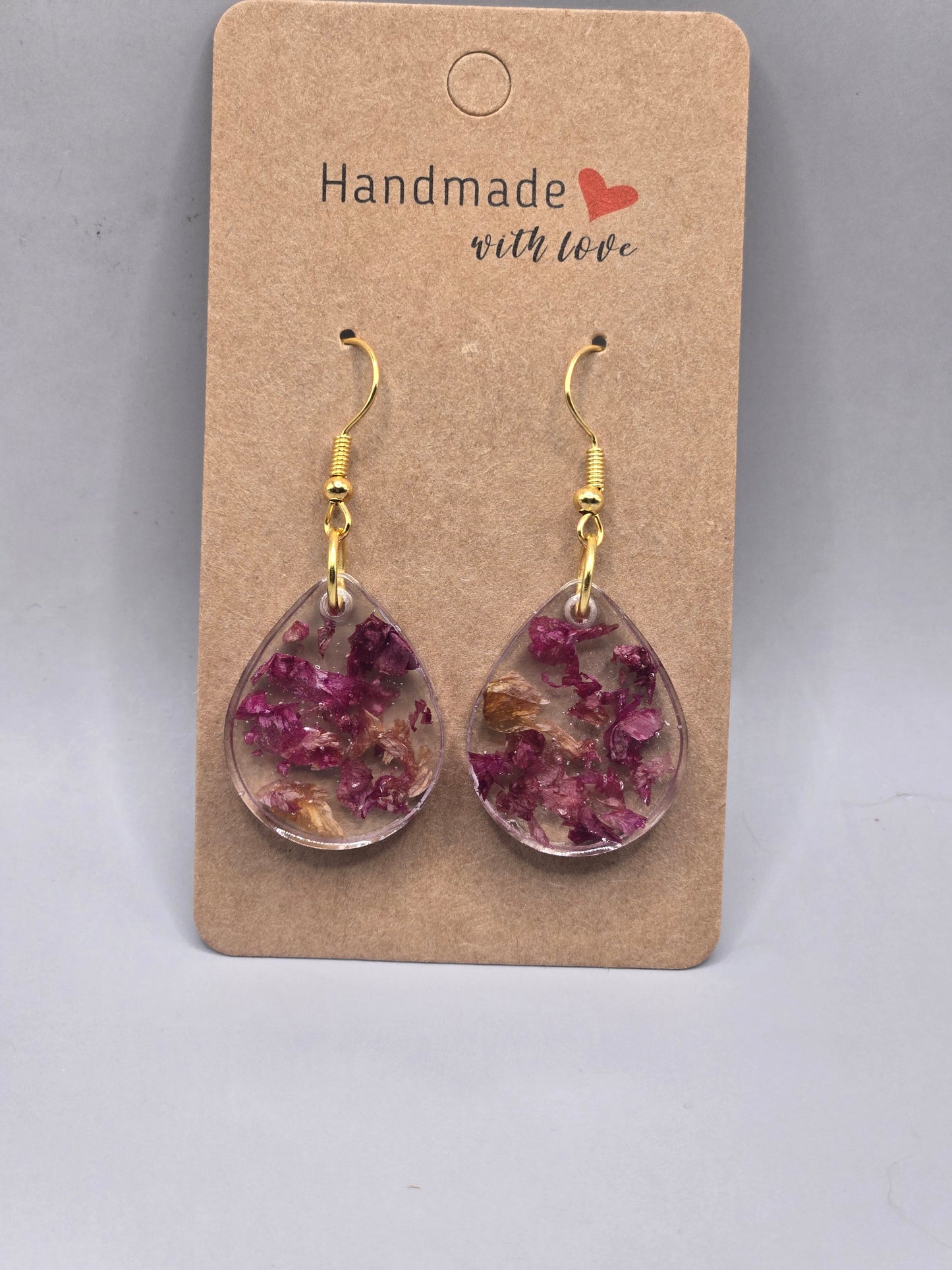 Rose petal teardrop earrings