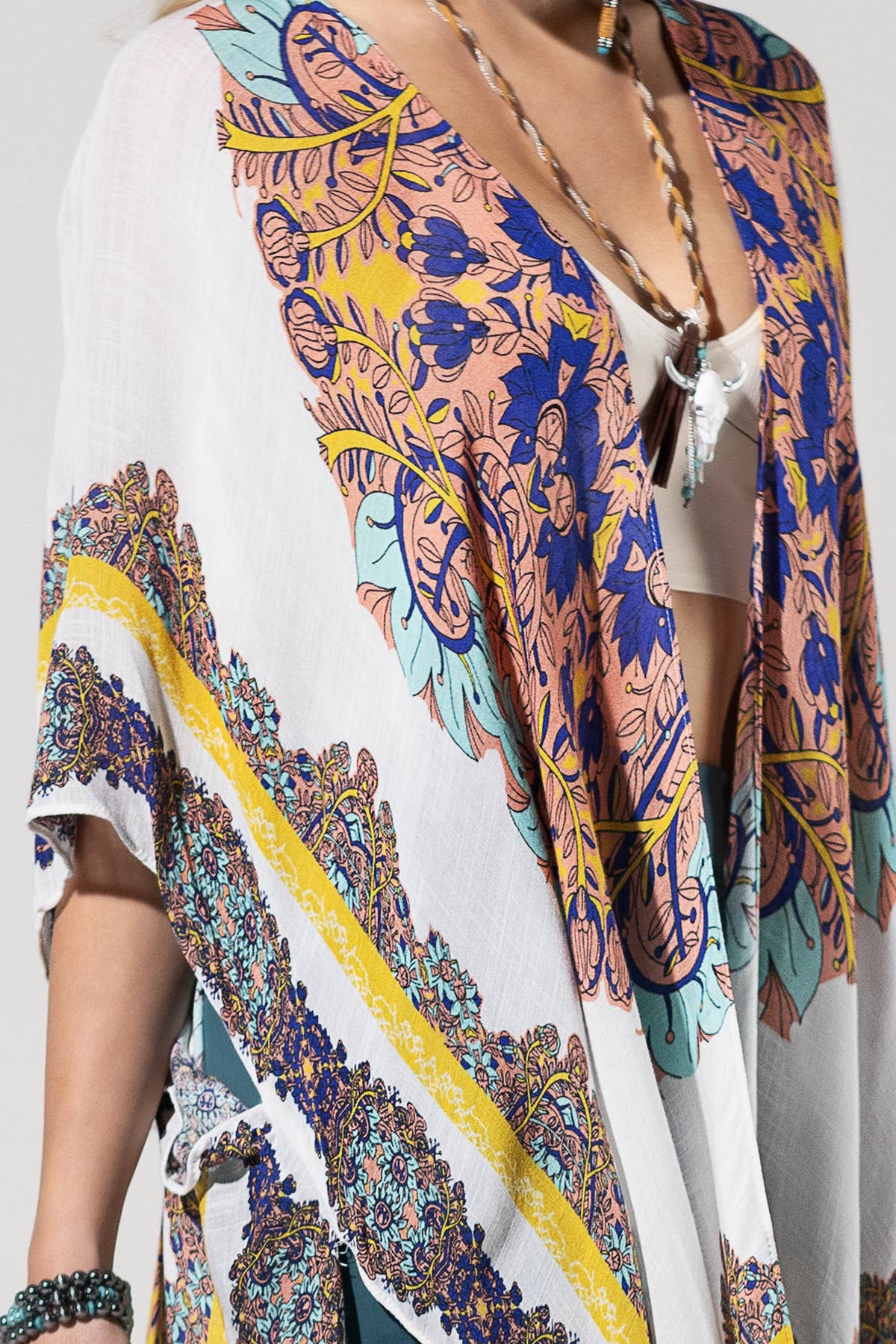 Sunburst Mandala Viscose Kimono: One Size