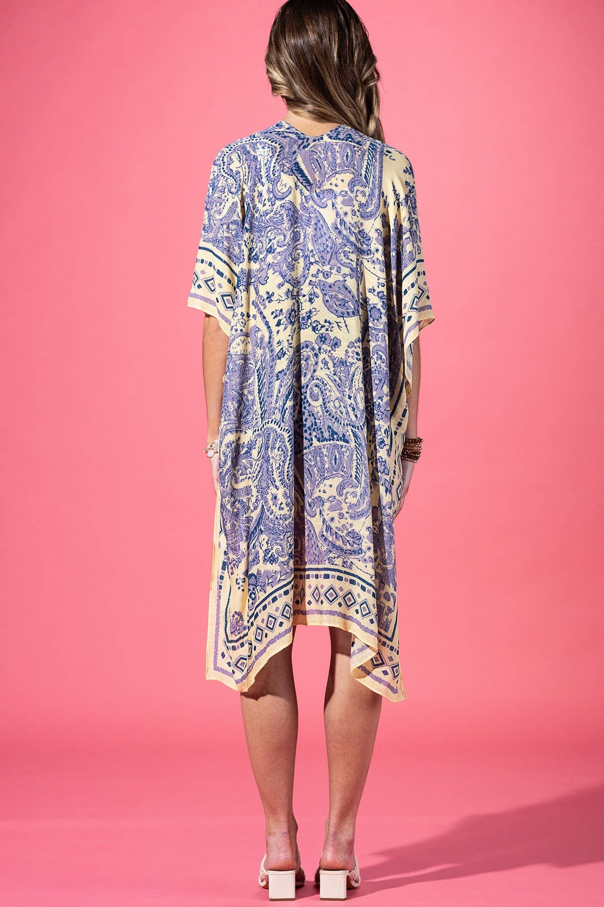 Lavender Yellow Paisley Kimono
