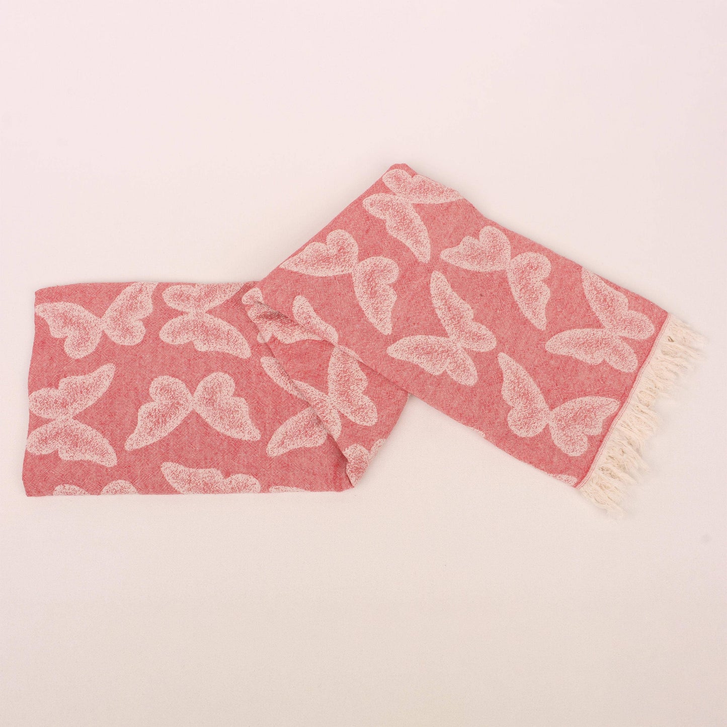 Butterfly Turkish Towels – Organic Cotton & Handmade: Red  Beach Towel