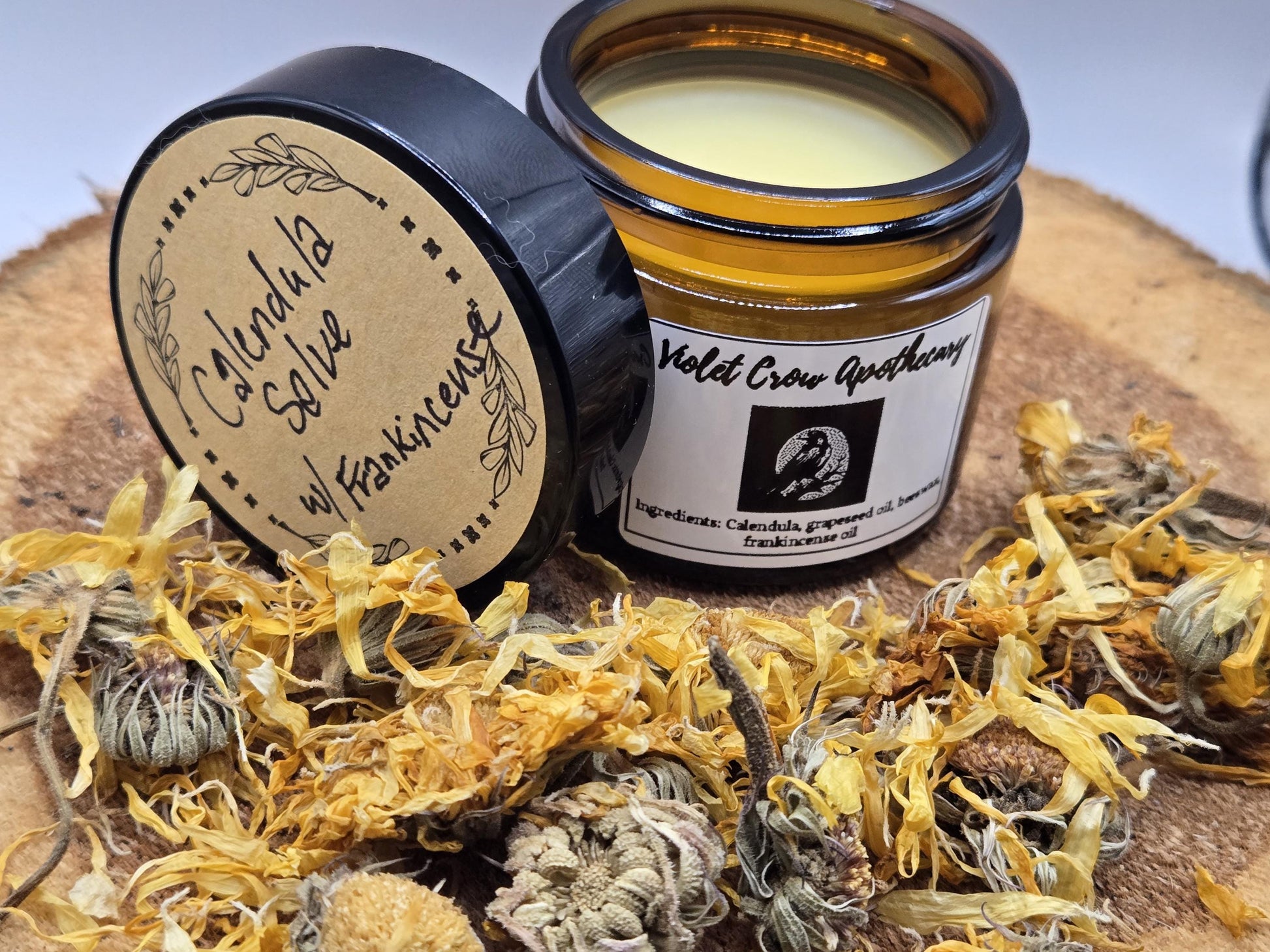 Calendula Frankincense Salve: Calendula Infused, Organic Beeswax