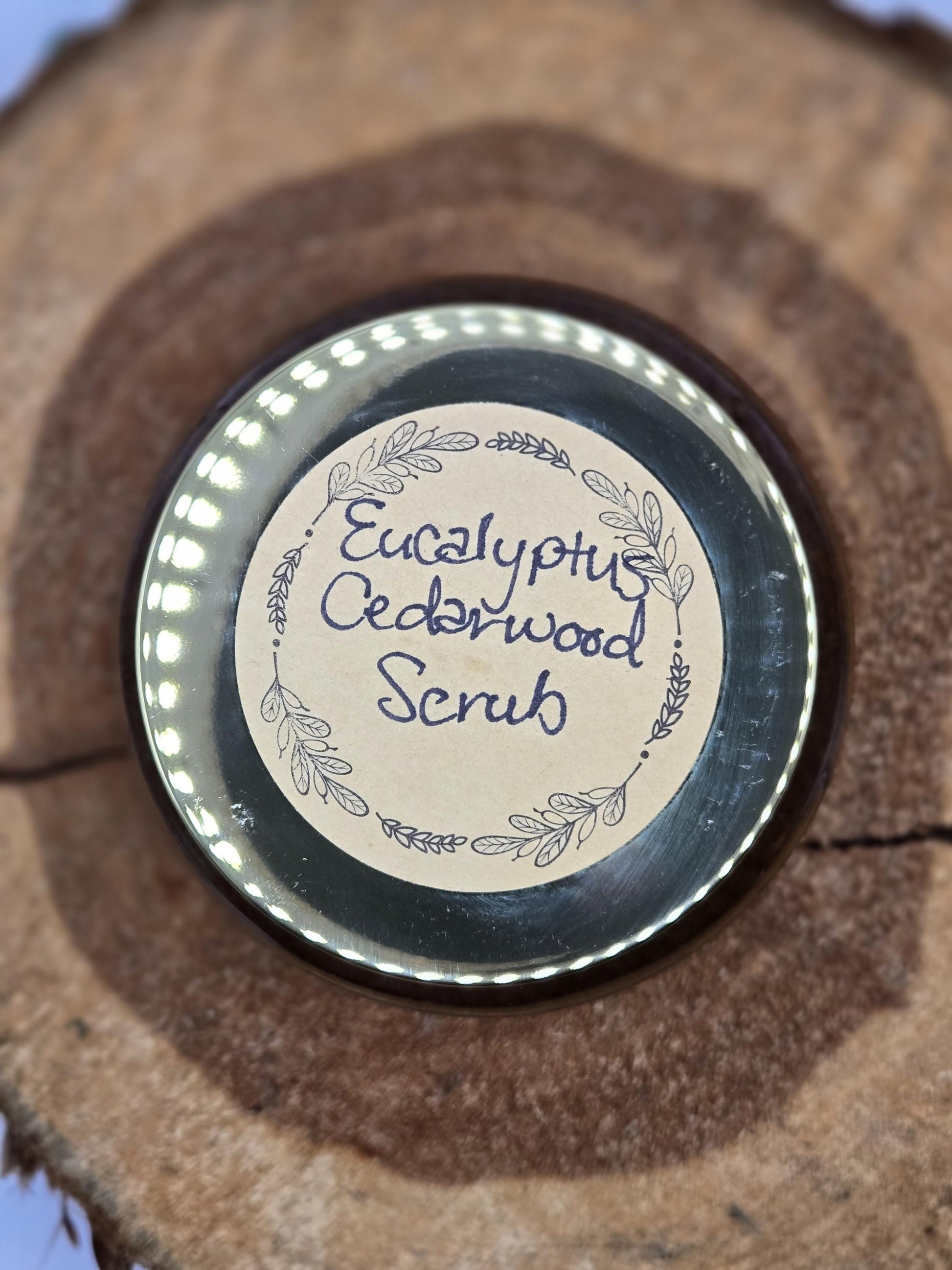 Eucalyptus Cedarwood Sugar Scrub – Natural Exfoliant with Argan & Sweet Almond Oil