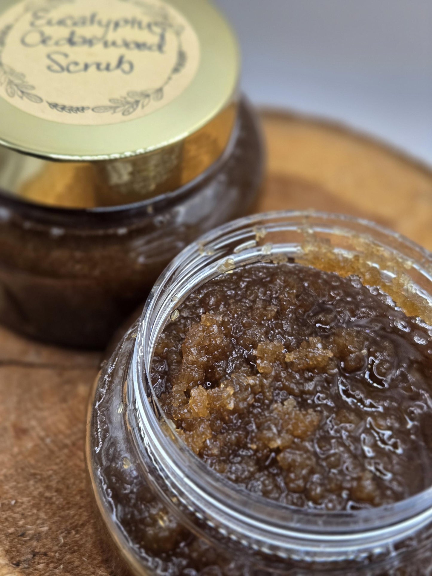 Eucalyptus Cedarwood Sugar Scrub – Natural Exfoliant with Argan & Sweet Almond Oil