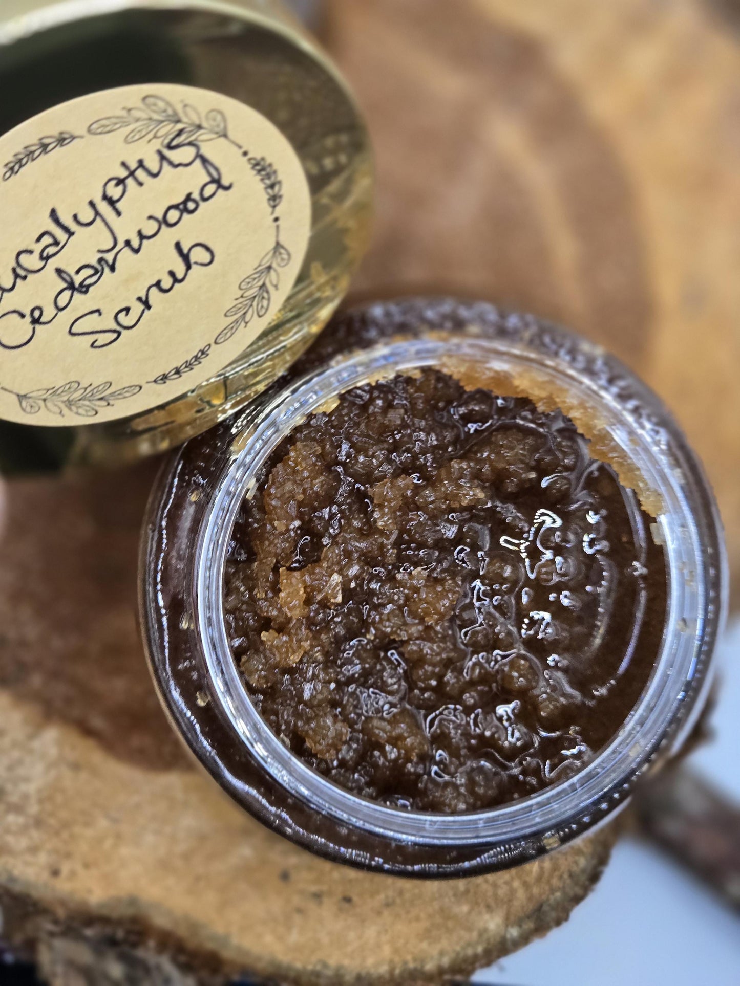 Eucalyptus Cedarwood Sugar Scrub – Natural Exfoliant with Argan & Sweet Almond Oil