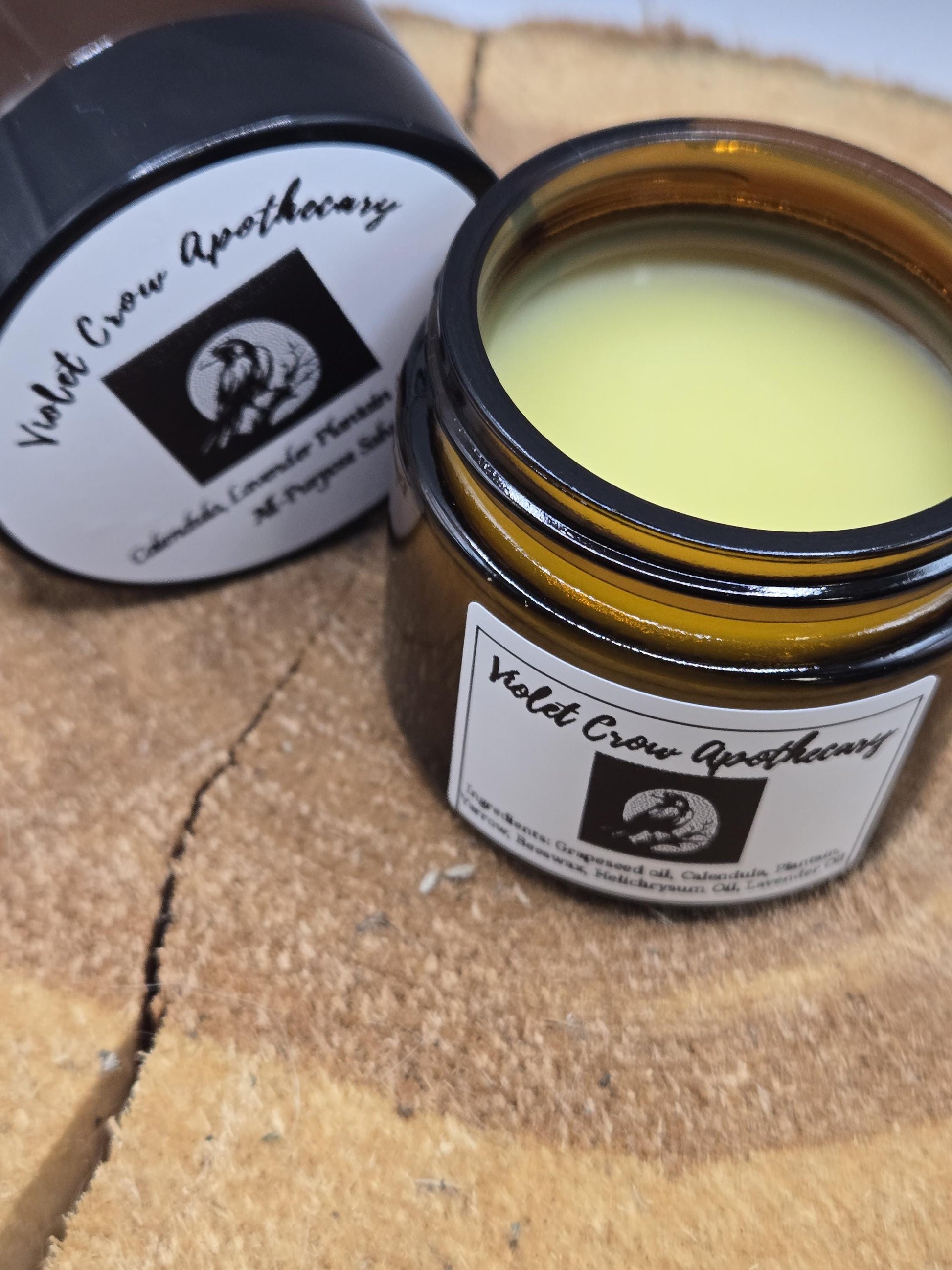 Handcrafted Herbal First-Aid Salve, Calendula Yarrow Plantain, Natural Skin Balm