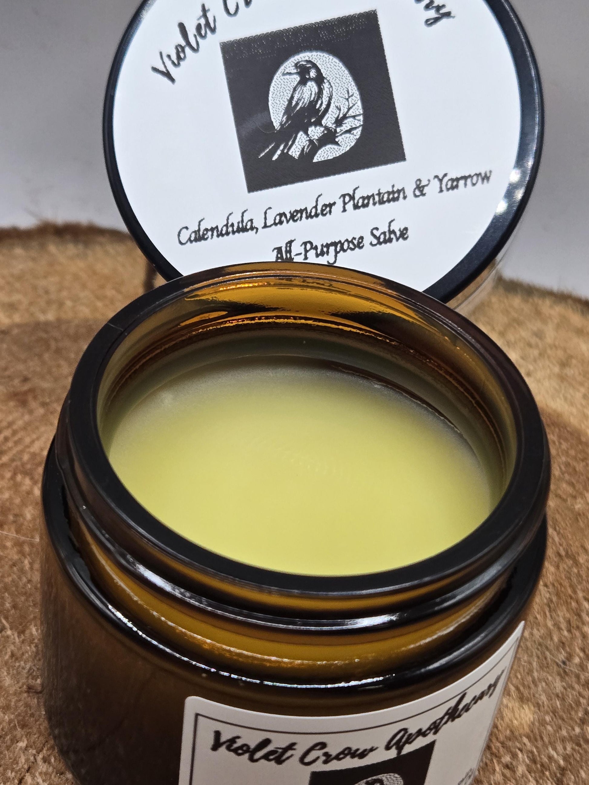 Handcrafted Herbal First-Aid Salve, Calendula Yarrow Plantain, Natural Skin Balm