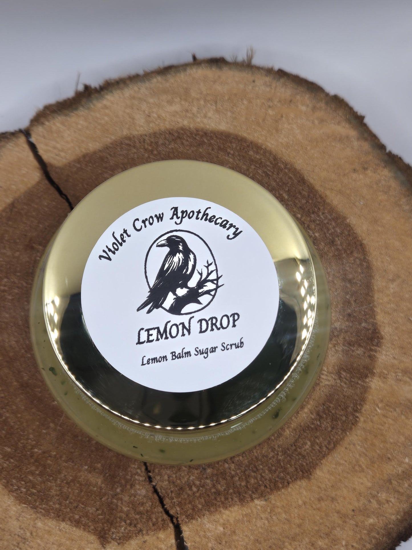 Lemon Balm Sugar Scrub | Exfoliating Citrus Body Scrub, Natural Skincare (8oz)