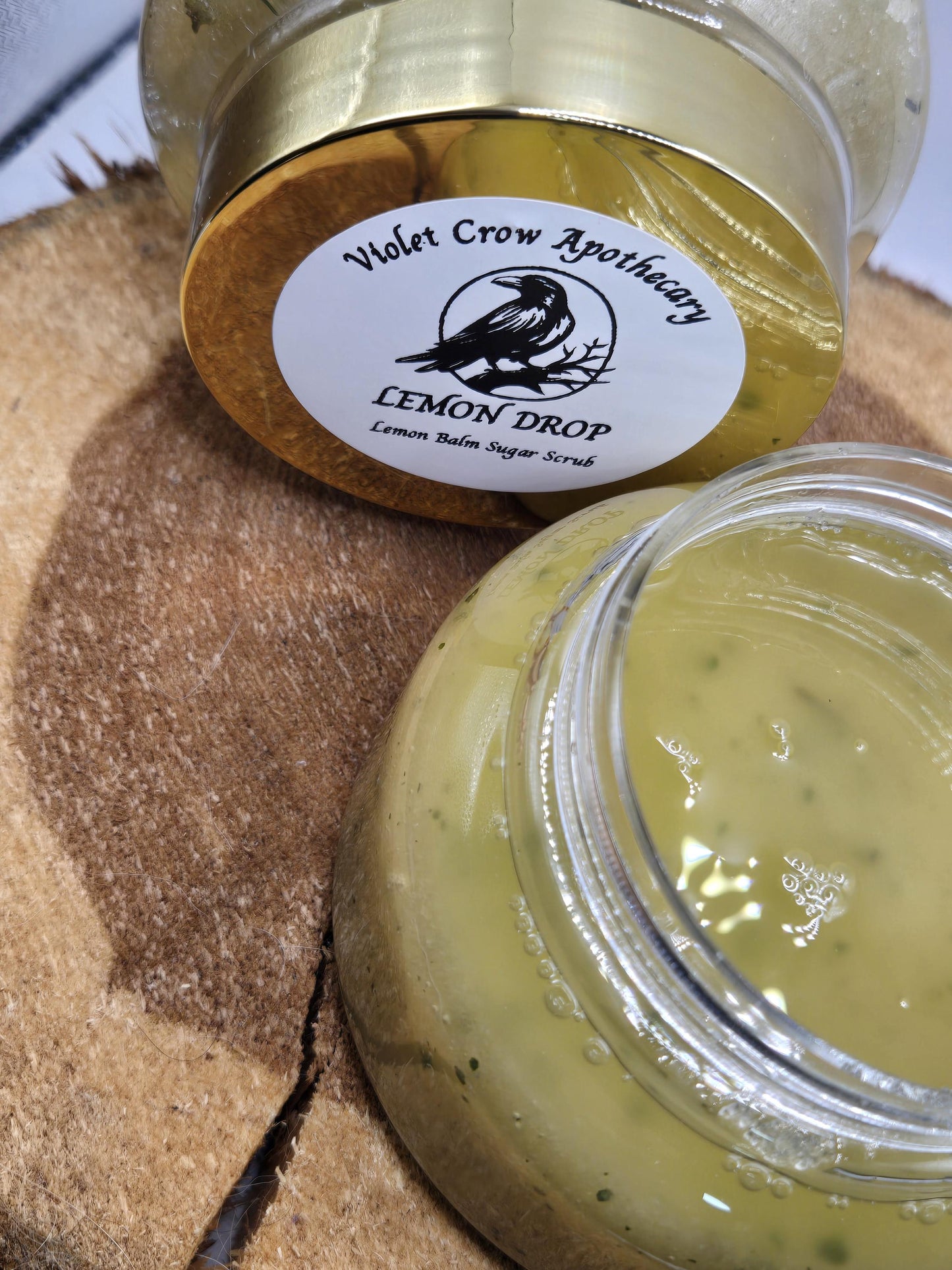 Lemon Balm Sugar Scrub | Exfoliating Citrus Body Scrub, Natural Skincare (8oz)
