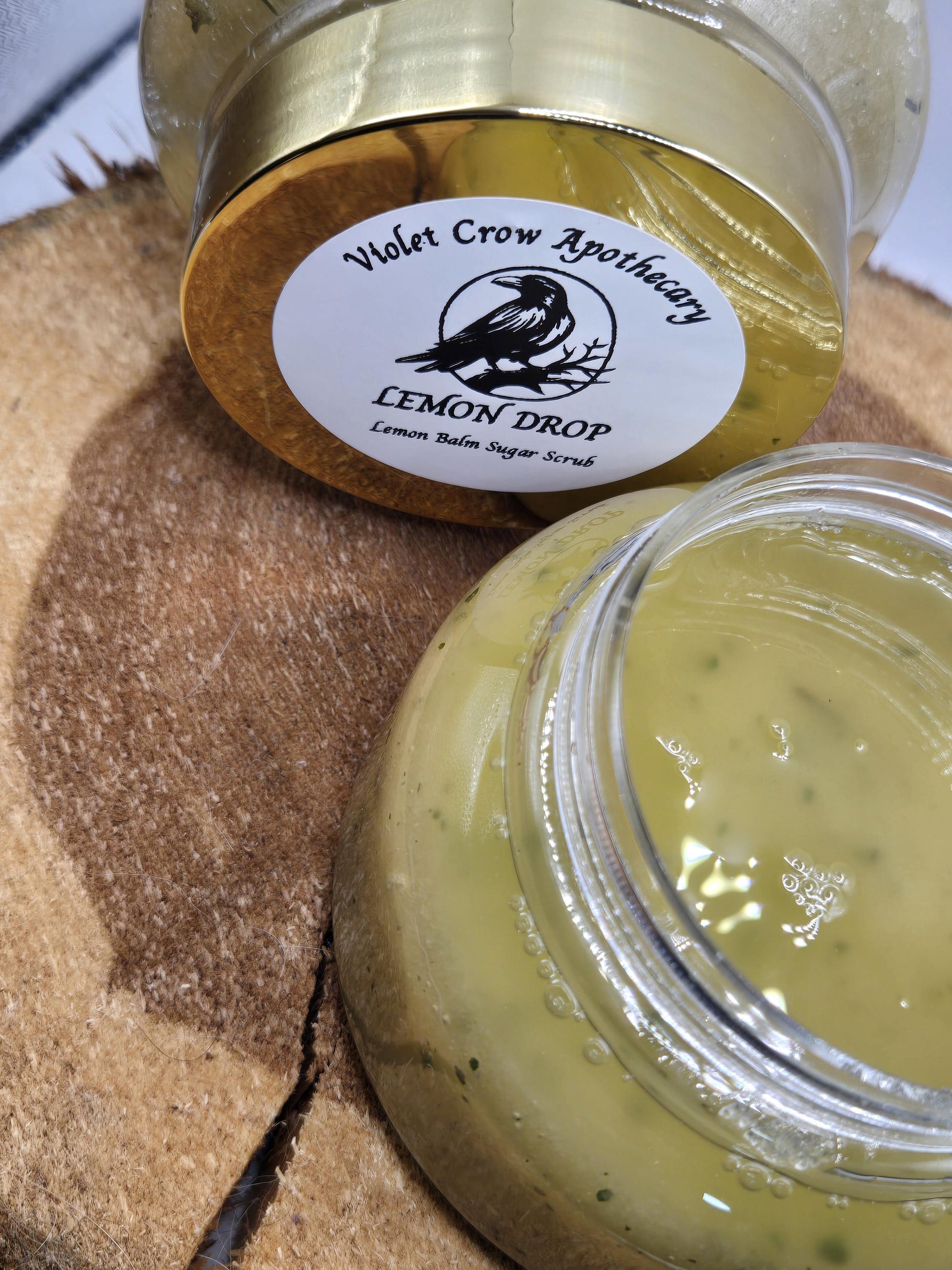 Lemon Balm Sugar Scrub | Exfoliating Citrus Body Scrub, Natural Skincare (8oz)