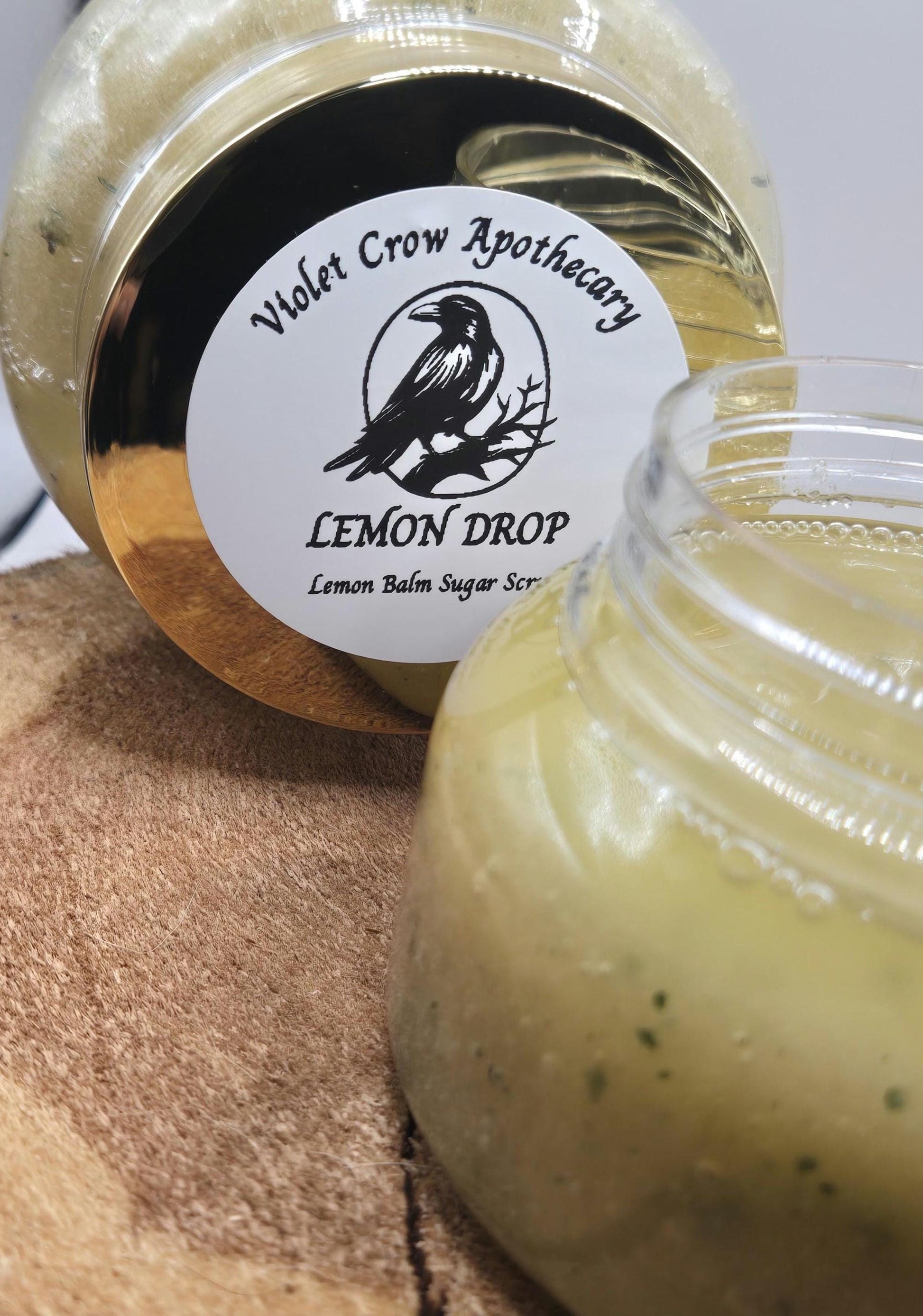 Lemon Balm Sugar Scrub | Exfoliating Citrus Body Scrub, Natural Skincare (8oz)