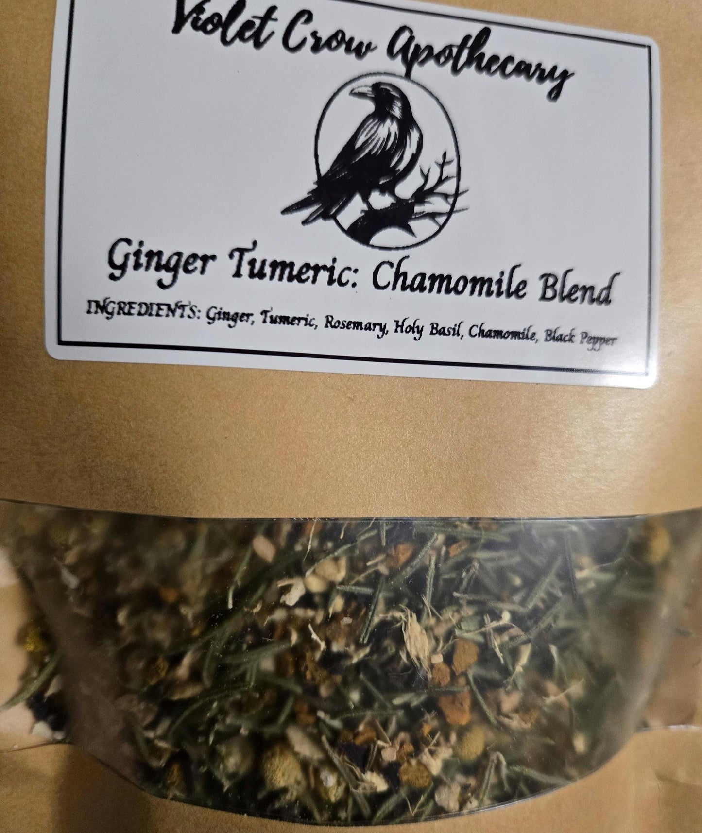 Spiced Herbal Wellness Tea Blend | Ginger, Turmeric, Holy Basil, Rosemary (2oz)
