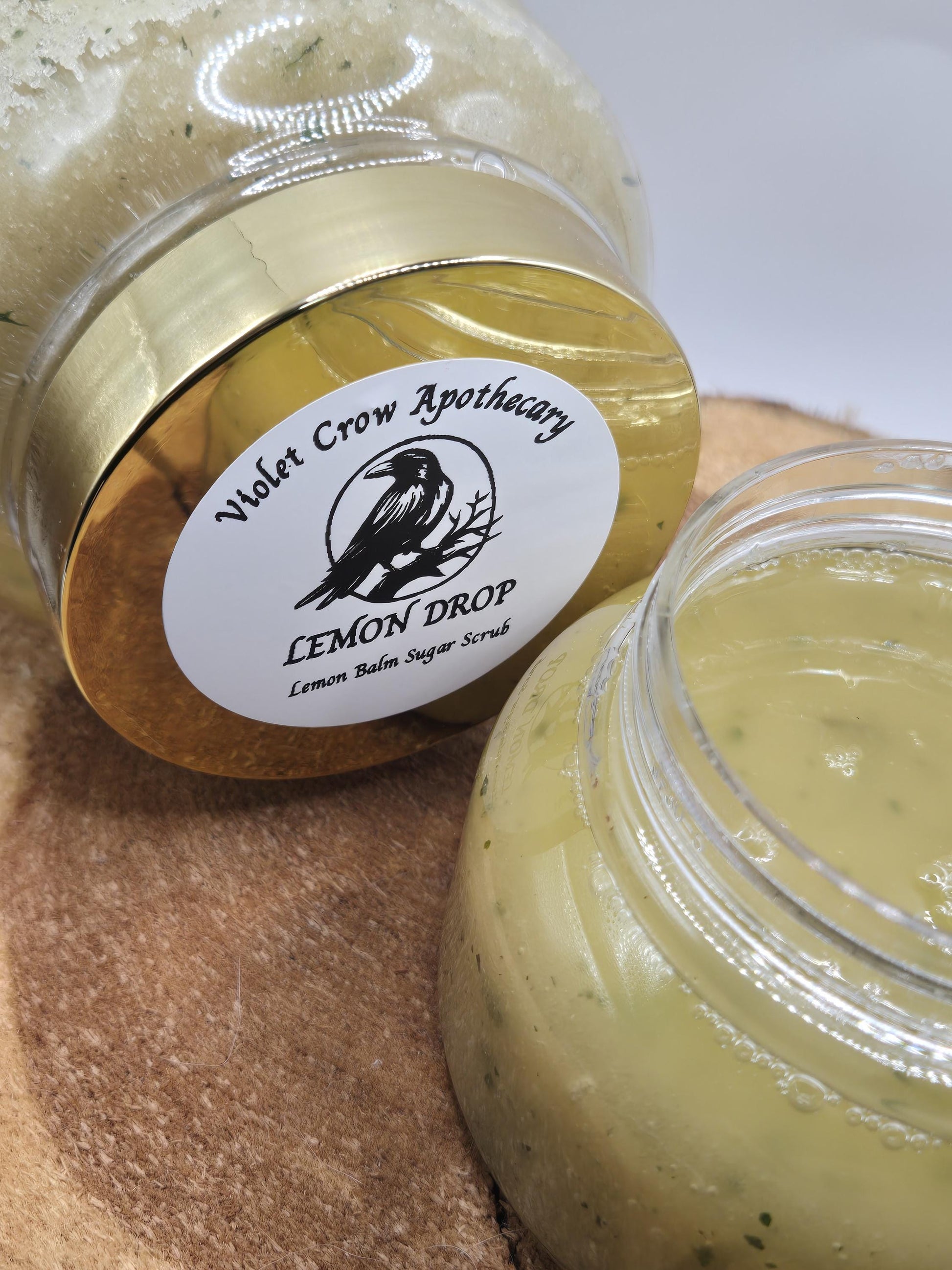 Lemon Balm Sugar Scrub | Exfoliating Citrus Body Scrub, Natural Skincare (8oz)