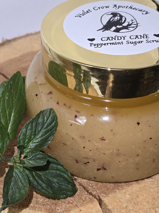 Candy Cane Sugar Scrub | Natural Peppermint Exfoliating Skincare (8oz)