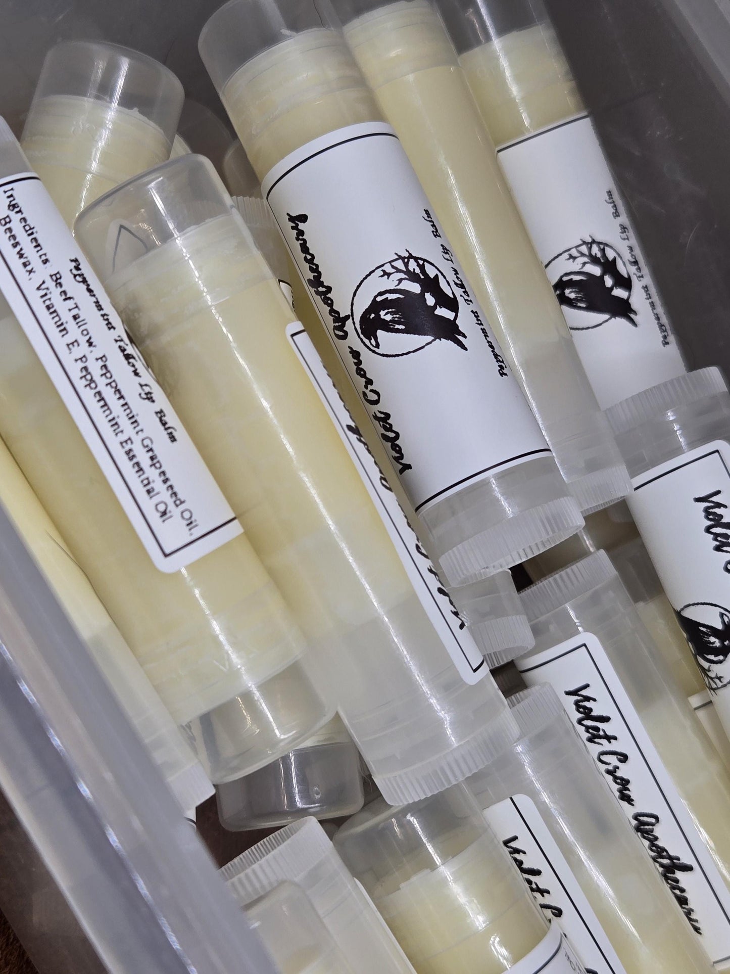 Peppermint Tallow Lip Balm | Natural Beeswax, Vitamin E (1oz Jar or Tube)