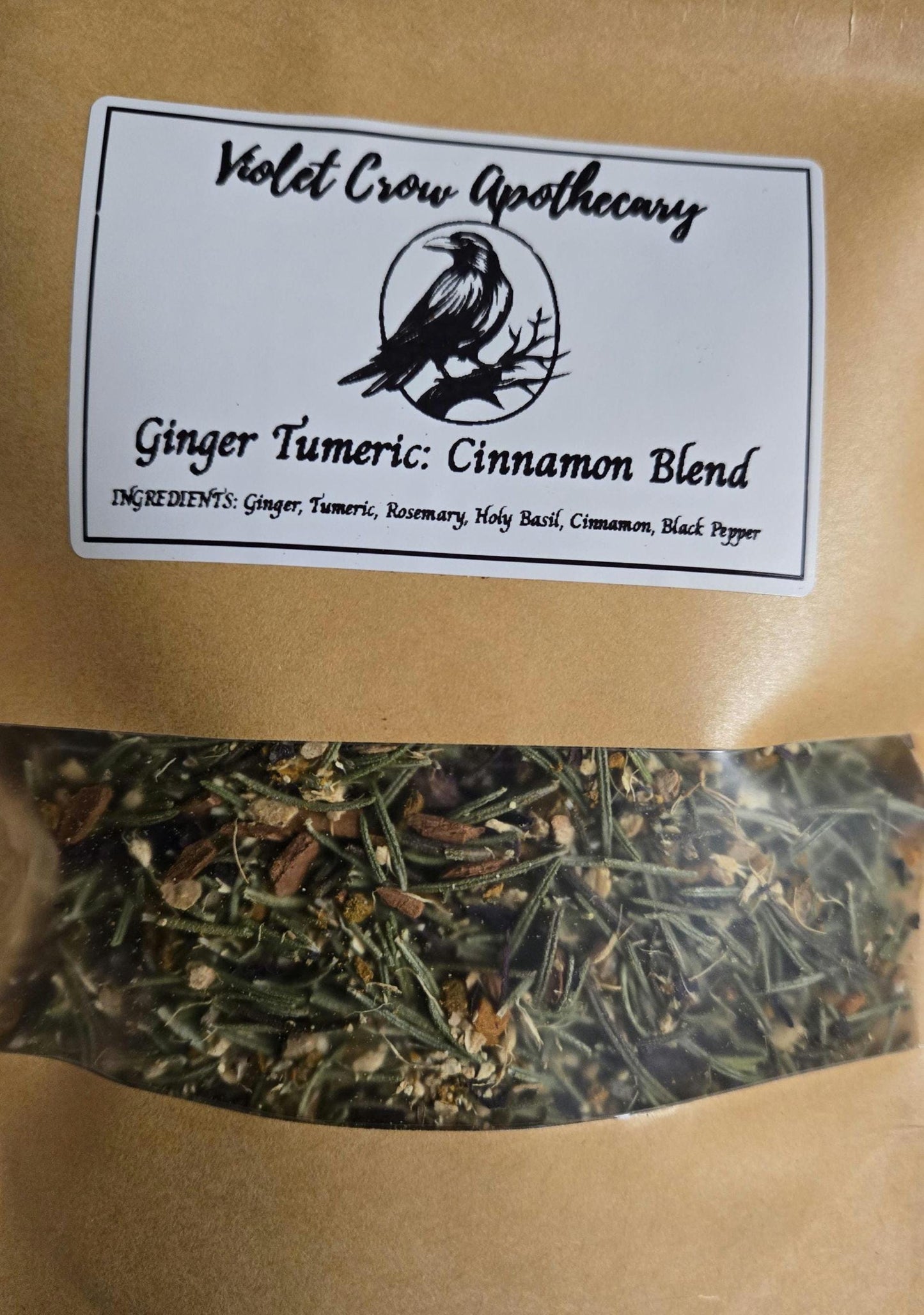Spiced Herbal Wellness Tea Blend | Ginger, Turmeric, Holy Basil, Rosemary (2oz)