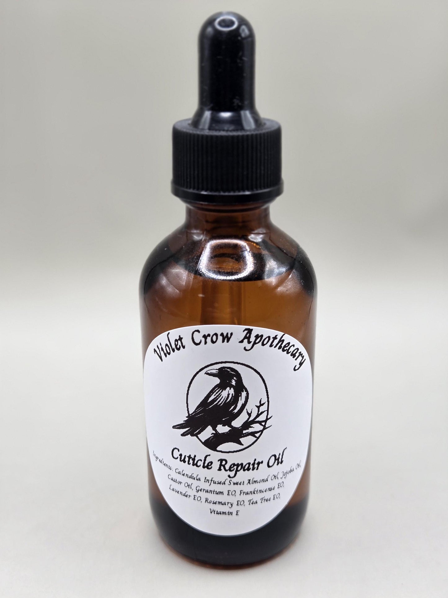 Herbal Cuticle Oil | Calendula Infused Nail & Skin Care | 2oz Dropper Bottle | Essential Oils | Dry Cuticle Repair | Clean Beauty