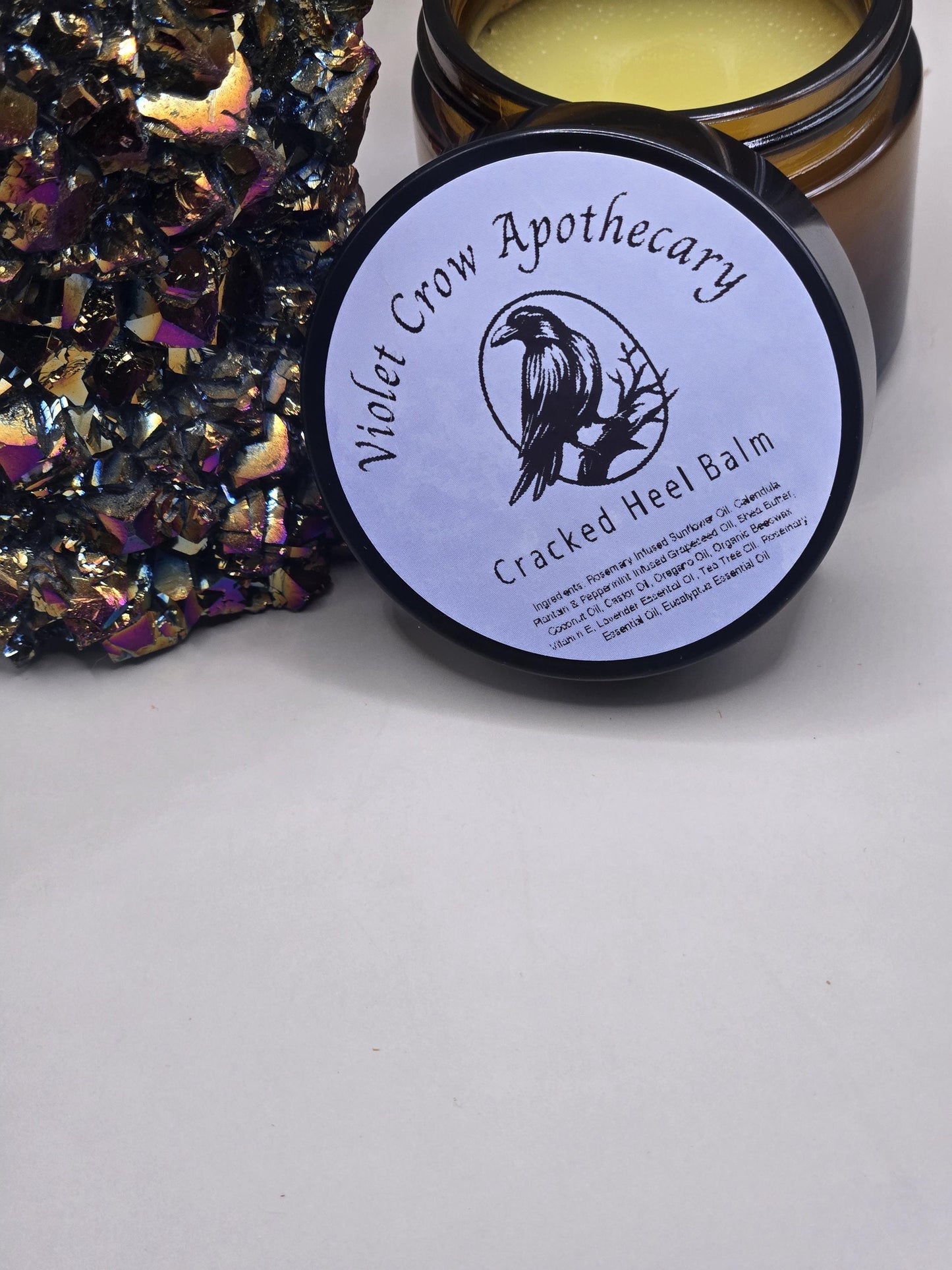 Herbal Cracked Heel Balm | Beeswax, Shea Butter | 2oz Jar/15ml Stick