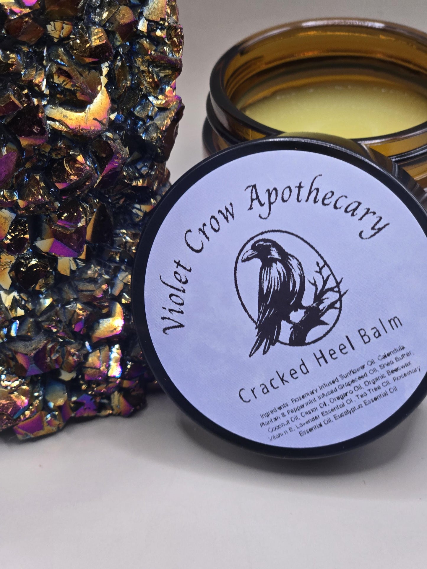 Herbal Cracked Heel Balm | Beeswax, Shea Butter | 2oz Jar/15ml Stick
