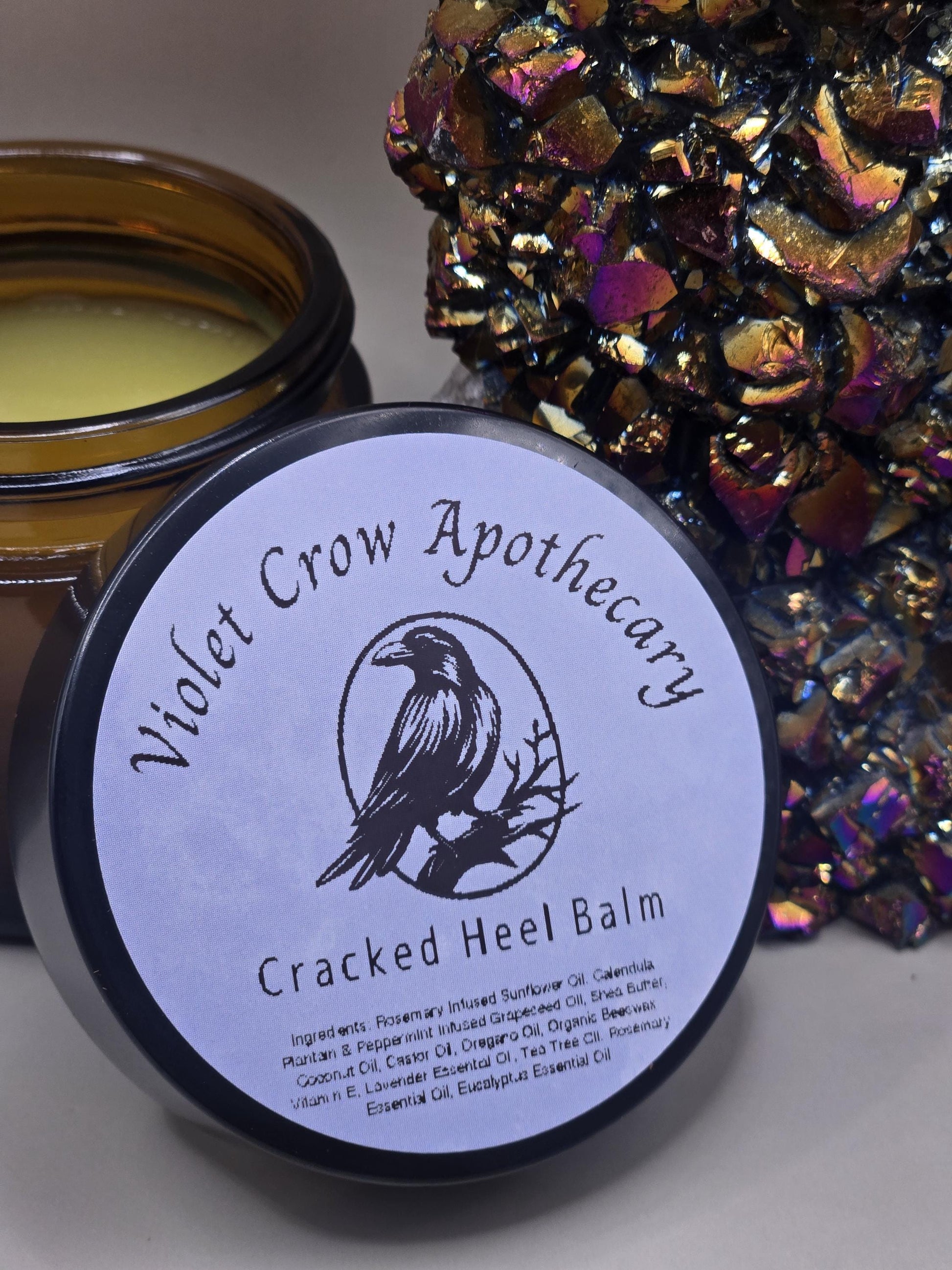 Herbal Cracked Heel Balm | Beeswax, Shea Butter | 2oz Jar/15ml Stick