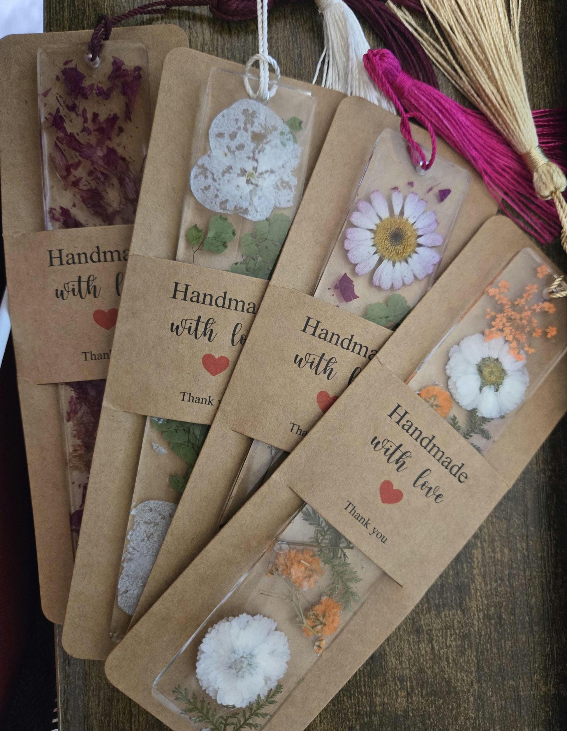 Pressed Flower Resin Bookmark – Handmade Botanical Gift