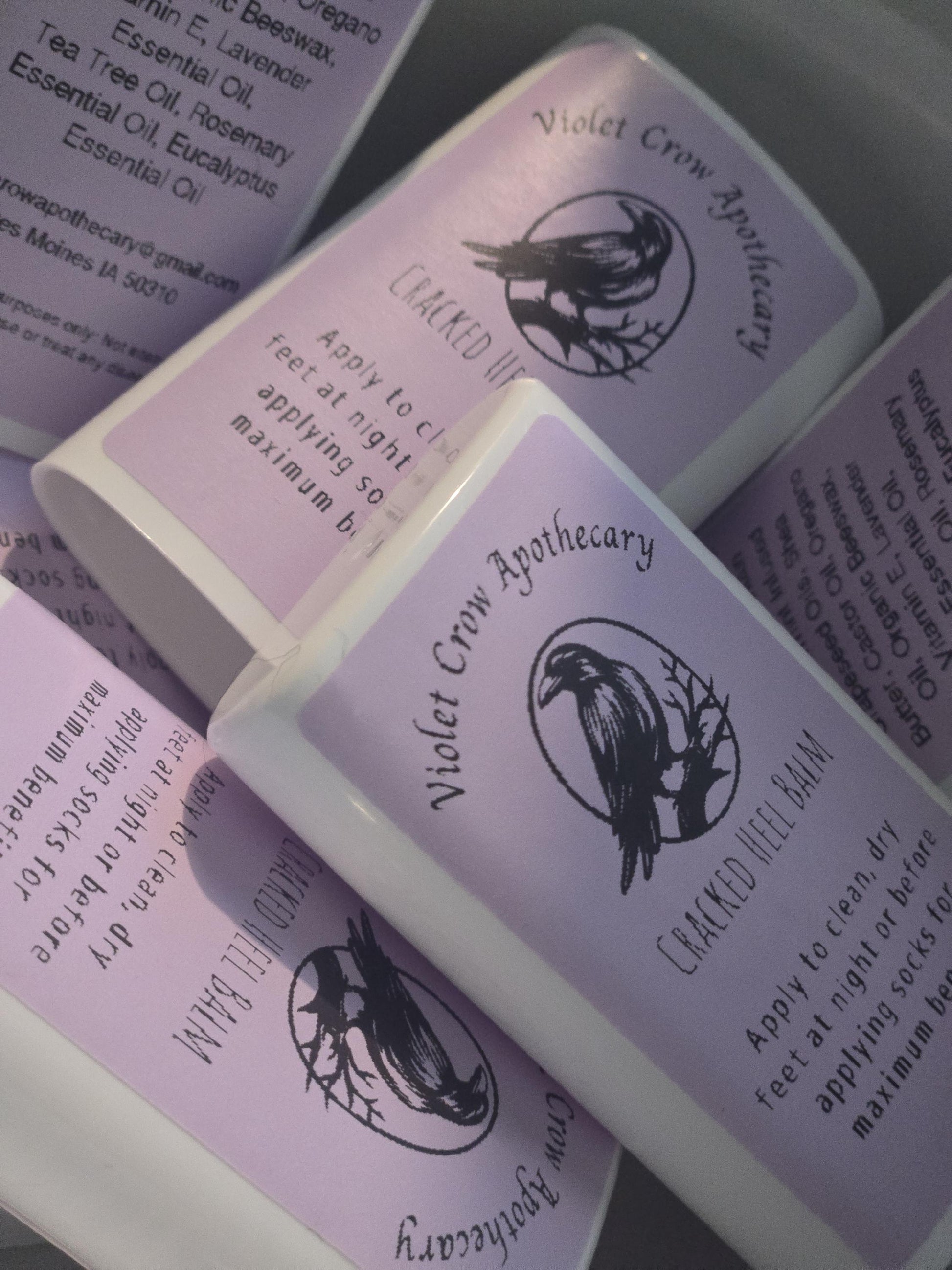 Herbal Cracked Heel Balm | Beeswax, Shea Butter | 2oz Jar/15ml Stick