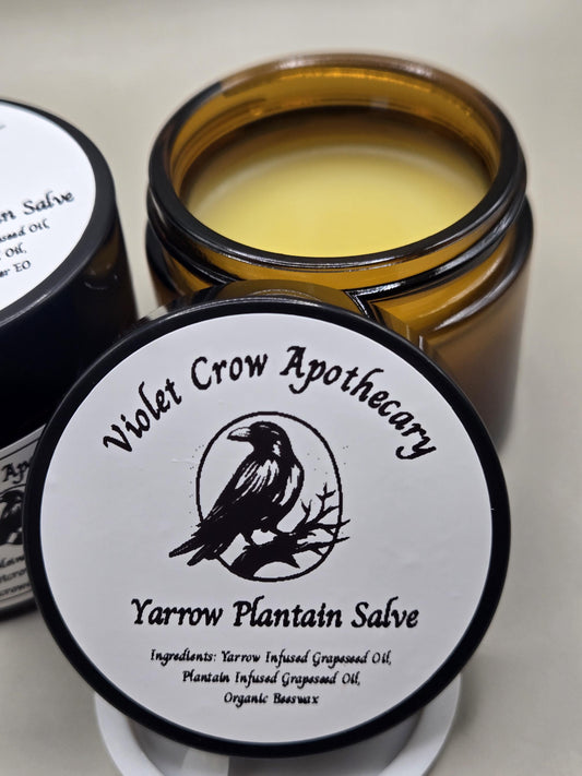 Yarrow Plantain Salve: Herbal Skin Healing Balm
