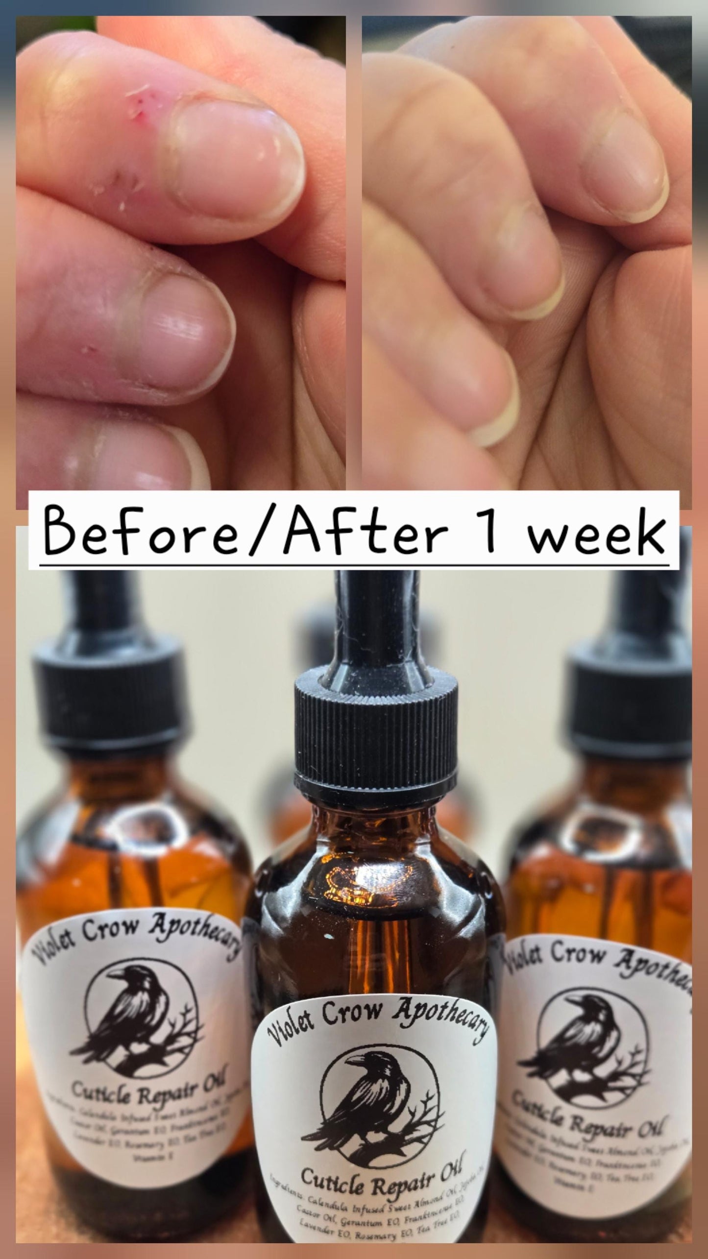 Herbal Cuticle Oil | Calendula Infused Nail & Skin Care | 2oz Dropper Bottle | Essential Oils | Dry Cuticle Repair | Clean Beauty