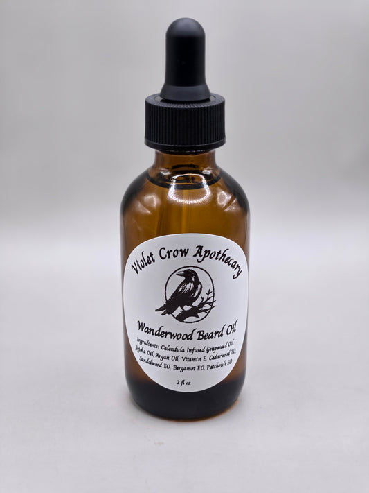 Wanderwood Beard Oil | Botanical Beard Conditioning Oil | Cedarwood, Sandalwood + Patchouli