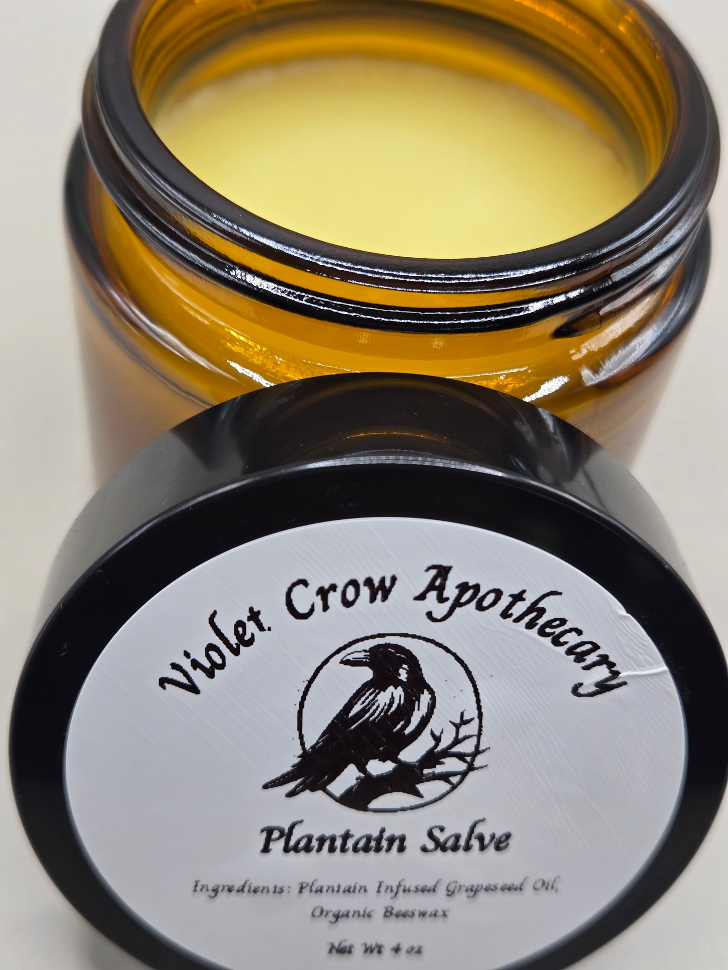 All Natural Plantain Salve: Garden Harvested Plantain with Organic Beeswax