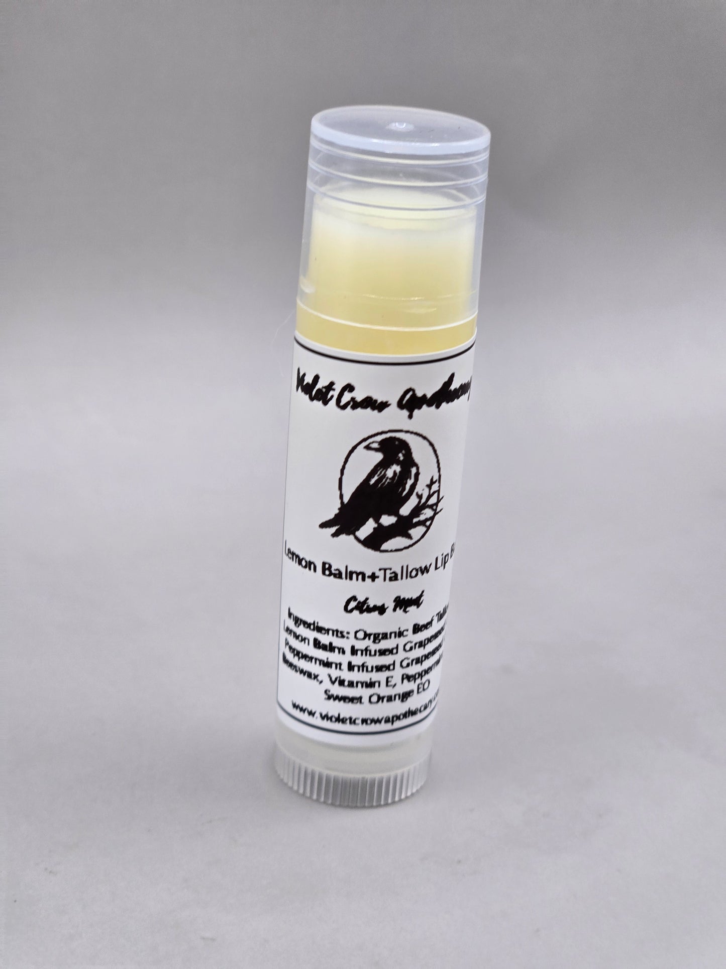 Botanical Tallow Lip Balm | Lemon Balm + Peppermint | Nourishing Herbal Chapstick