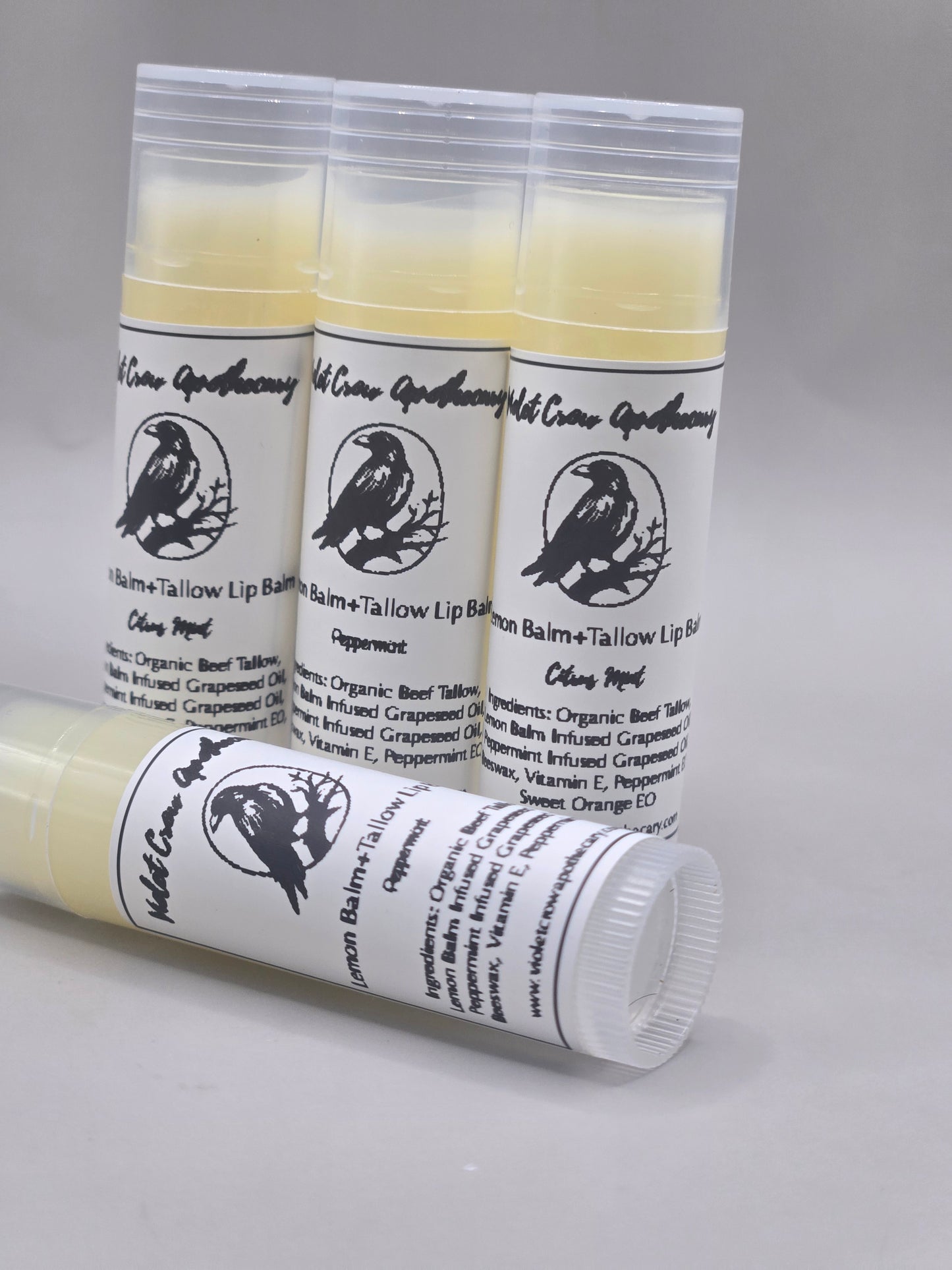 Botanical Tallow Lip Balm | Lemon Balm + Peppermint | Nourishing Herbal Chapstick