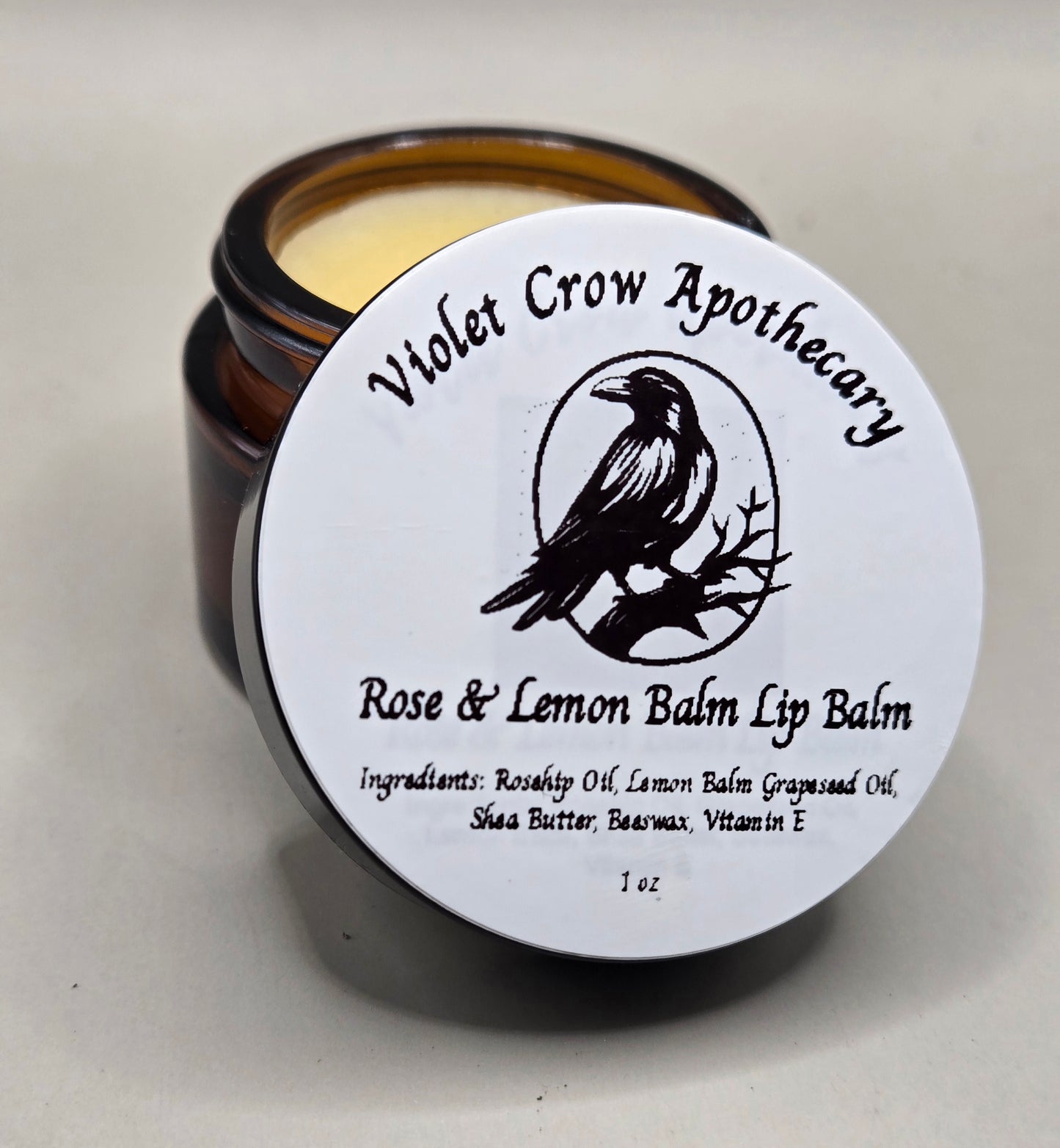 Nourishing Lip Balm | Rose & Lemon Balm Herbal Moisturizer for Dry, Chapped Lips