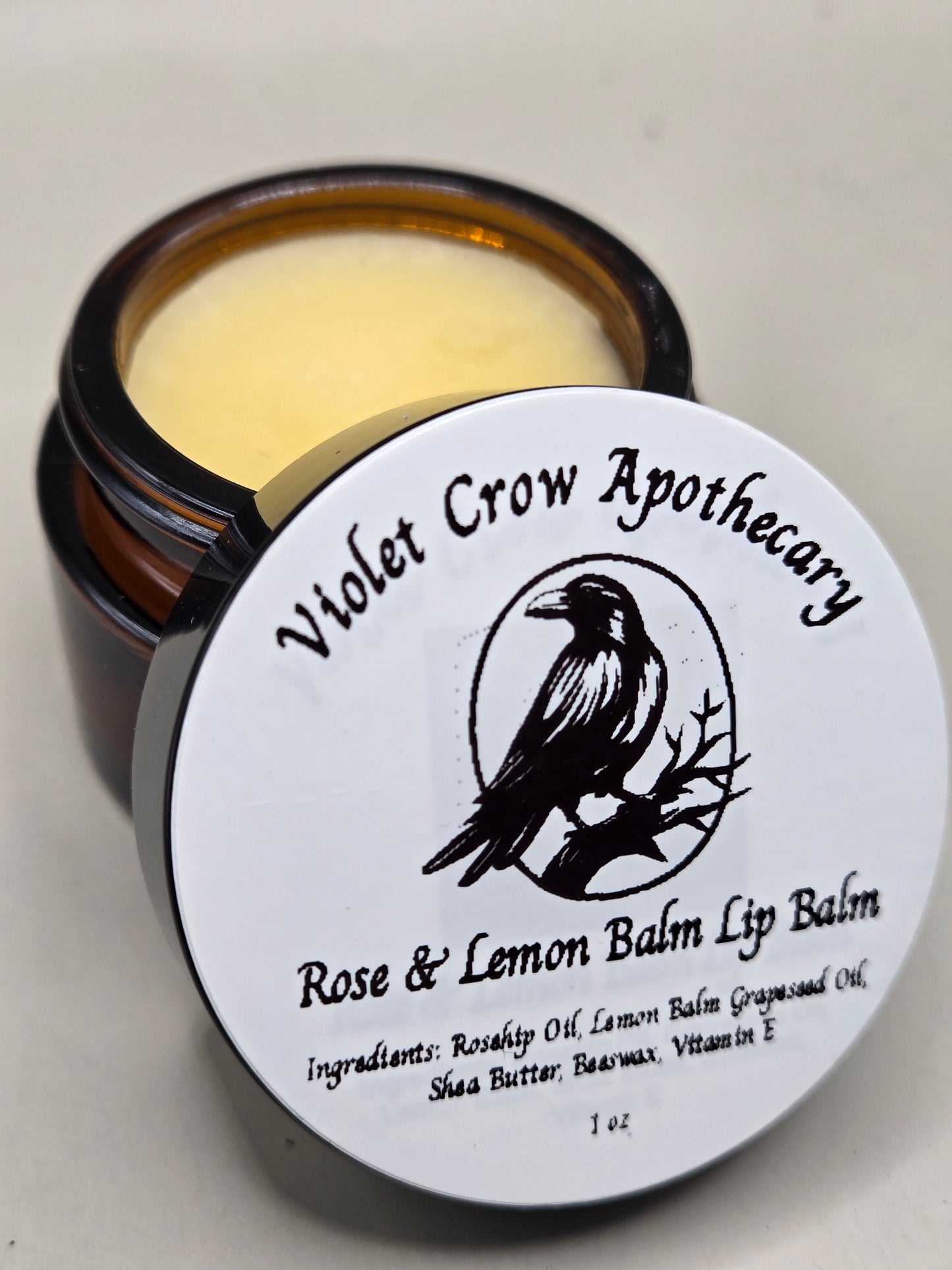 Nourishing Lip Balm | Rose & Lemon Balm Herbal Moisturizer for Dry, Chapped Lips