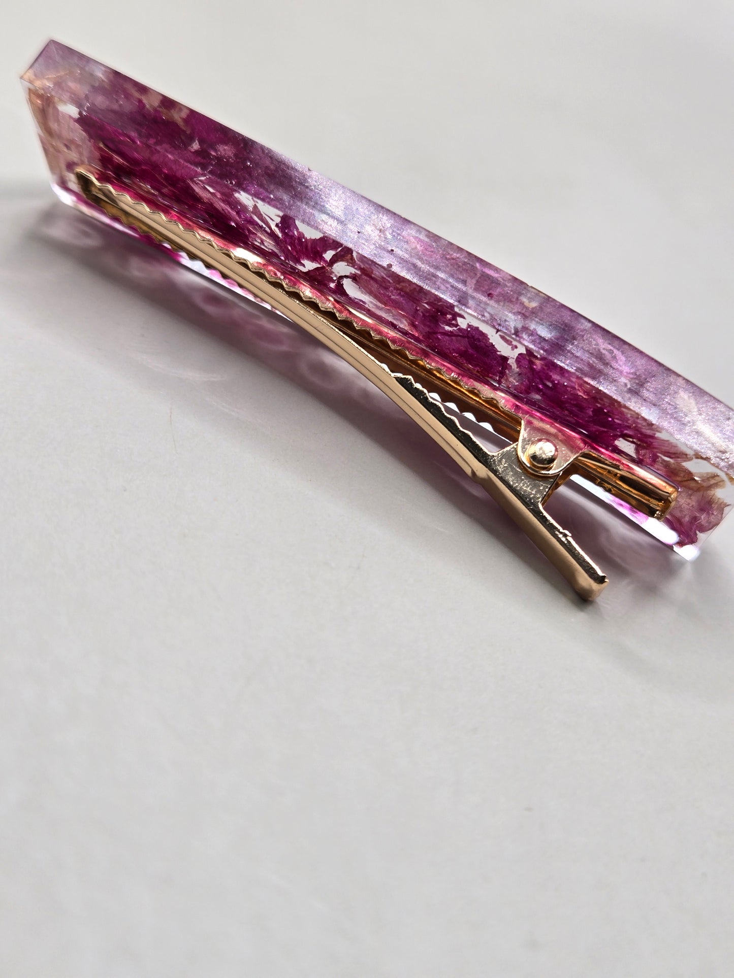 Pressed Flower Hair Clips,  Botanical Resin Barrettes, Handmade Floral Hair Accessories