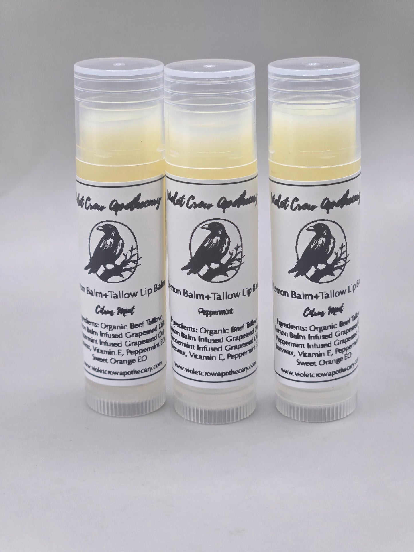 Botanical Tallow Lip Balm | Lemon Balm + Peppermint | Nourishing Herbal Chapstick